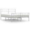 Vidaxl Estructura Cama Metal Con Cabecero Y Estribo Blanco 140x200 Cm