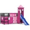 Vidaxl Cama Alta Para Niños Con Torre Madera Pino Rosa 80x200 Cm