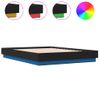 Vidaxl Estructura De Cama Con Luces Led Negro 140x190 Cm