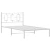 Vidaxl Estructura De Cama De Metal Con Cabecero Blanco 107x203 Cm