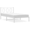 Vidaxl Estructura De Cama De Metal Con Cabecero Blanco 107x203 Cm