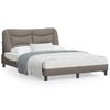 Vidaxl Estructura De Cama Con Luces Led Tela Gris Taupe 140x190 Cm Gris Topo