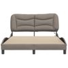 Vidaxl Estructura De Cama Con Luces Led Tela Gris Taupe 140x190 Cm Gris Topo