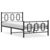 Vidaxl Estructura De Cama Con Cabecero Y Estribo Metal Negro 107x203cm