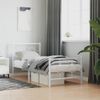 Vidaxl Estructura Cama Metal Con Cabecero Y Pie Cama Blanca 80x200 Cm