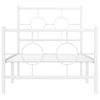 Vidaxl Estructura Cama Metal Con Cabecero Y Pie Cama Blanca 80x200 Cm