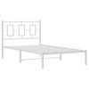 Vidaxl Estructura De Cama De Metal Con Cabecero Blanco 100x200 Cm