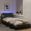 Vidaxl Estructura De Cama Con Luces Led Tela Gris Oscuro 90x200 Cm