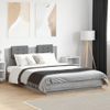 Vidaxl Estructura De Cama Cabecero Luces Led Gris Sonoma 140x200 Cm