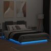 Vidaxl Estructura De Cama Cabecero Luces Led Gris Sonoma 140x200 Cm