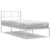 Vidaxl Estructura De Cama De Metal Con Cabecero Blanco 80x200 Cm