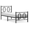 Vidaxl Estructura De Cama Con Cabecero Y Estribo Metal Negro 80x200 Cm