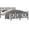 Vidaxl Estructura De Cama Cabecero Y Estribo Metal Negro 140x200 Cm