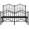 Vidaxl Estructura De Cama Con Cabecero Y Estribo Metal Negro 120x200cm