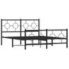 Vidaxl Estructura De Cama Cabecero Y Estribo Metal Negro 135x190 Cm