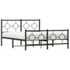 Vidaxl Estructura De Cama Cabecero Y Estribo Metal Negro 135x190 Cm