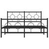 Vidaxl Estructura De Cama Cabecero Y Estribo Metal Negro 135x190 Cm