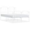 Vidaxl Estructura Cama Metal Con Cabecero Y Estribo Blanco 120x200 Cm