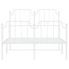 Vidaxl Estructura Cama Metal Con Cabecero Y Estribo Blanco 120x200 Cm