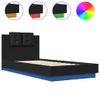 Vidaxl Estructura De Cama Con Cabecero Y Luces Led Negro 100x200 Cm