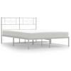 Vidaxl Estructura De Cama De Metal Con Cabecero Blanca 120x200 Cm