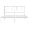 Vidaxl Estructura De Cama De Metal Con Cabecero Blanca 120x200 Cm