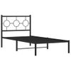 Vidaxl Estructura De Cama Con Cabecero Metal Negro 90x190 Cm