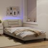 Vidaxl Estructura De Cama Con Luces Led Tela Crema 100x200 Cm