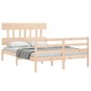 Vidaxl Estructura De Cama Con Cabecero Madera Maciza 140x190 Cm Marrón