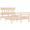 Vidaxl Estructura De Cama Con Cabecero Madera Maciza 140x190 Cm Marrón