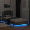 Vidaxl Estructura De Cama Cabecero Luces Led Gris Hormigón 90x200 Cm