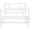 Vidaxl Estructura Cama Metal Con Cabecero Y Pie Cama Blanca 90x200 Cm