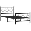 Vidaxl Estructura De Cama Con Cabecero Y Estribo Metal Negro 90x190 Cm