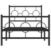 Vidaxl Estructura De Cama Con Cabecero Y Estribo Metal Negro 90x190 Cm