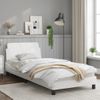 Vidaxl Estructura De Cama Con Cabecero Cuero Sintético Blanco 80x200cm