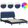 Vidaxl Estructura De Cama Con Luces Led Tela Azul 140x190 Cm