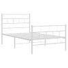 Vidaxl Estructura Cama Metal Con Cabecero Y Pie Cama Blanca 100x200 Cm