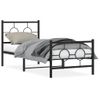 Vidaxl Estructura De Cama Con Cabecero Y Estribo Metal Negro 75x190 Cm