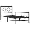 Vidaxl Estructura De Cama Con Cabecero Y Estribo Metal Negro 75x190 Cm