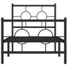 Vidaxl Estructura De Cama Con Cabecero Y Estribo Metal Negro 75x190 Cm