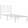 Vidaxl Estructura De Cama De Metal Con Cabecero Blanco 75x190 Cm