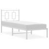 Vidaxl Estructura De Cama De Metal Con Cabecero Blanco 75x190 Cm