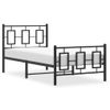 Vidaxl Estructura De Cama Con Cabecero Y Estribo Metal Negro 90x190 Cm