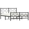 Vidaxl Estructura De Cama Cabecero Y Estribo Metal Negro 140x200 Cm