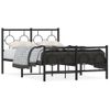 Vidaxl Estructura De Cama Cabecero Y Estribo Metal Negro 120x200 Cm