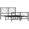 Vidaxl Estructura De Cama Cabecero Y Estribo Metal Negro 120x200 Cm