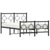 Vidaxl Estructura De Cama Cabecero Y Estribo Metal Negro 120x200 Cm