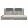 Vidaxl Estructura De Cama Cabecero Luces Led Gris Sonoma 180x200 Cm