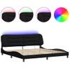 Vidaxl Estructura De Cama Con Luces Led Tela Negro 200x200 Cm