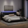 Vidaxl Estructura De Cama Con Luces Led Tela Negro 200x200 Cm